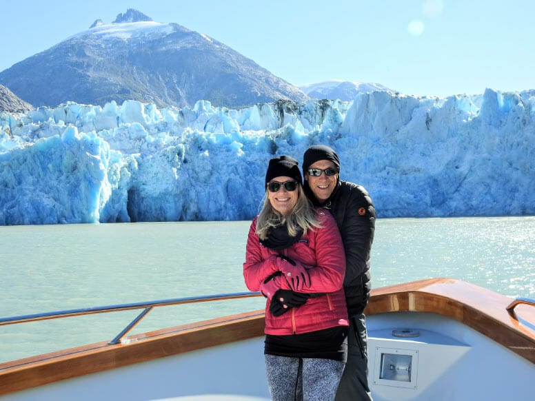 Guests on Bow with Glacier Background
